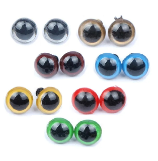 Bezpečnostné oči 12mm farebné